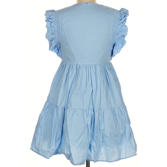 English Factory Light Blue Ruffle Mini Dress - Picture 2 of 7